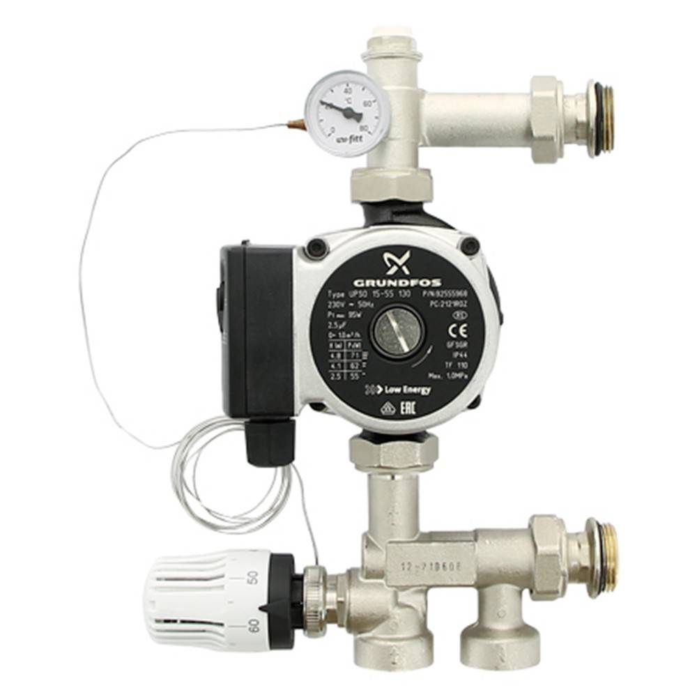 Насосно-смесительная группа Uni-Fitt SOLOMIX MINI 1 с наружной резьбой без насоса 482G2500