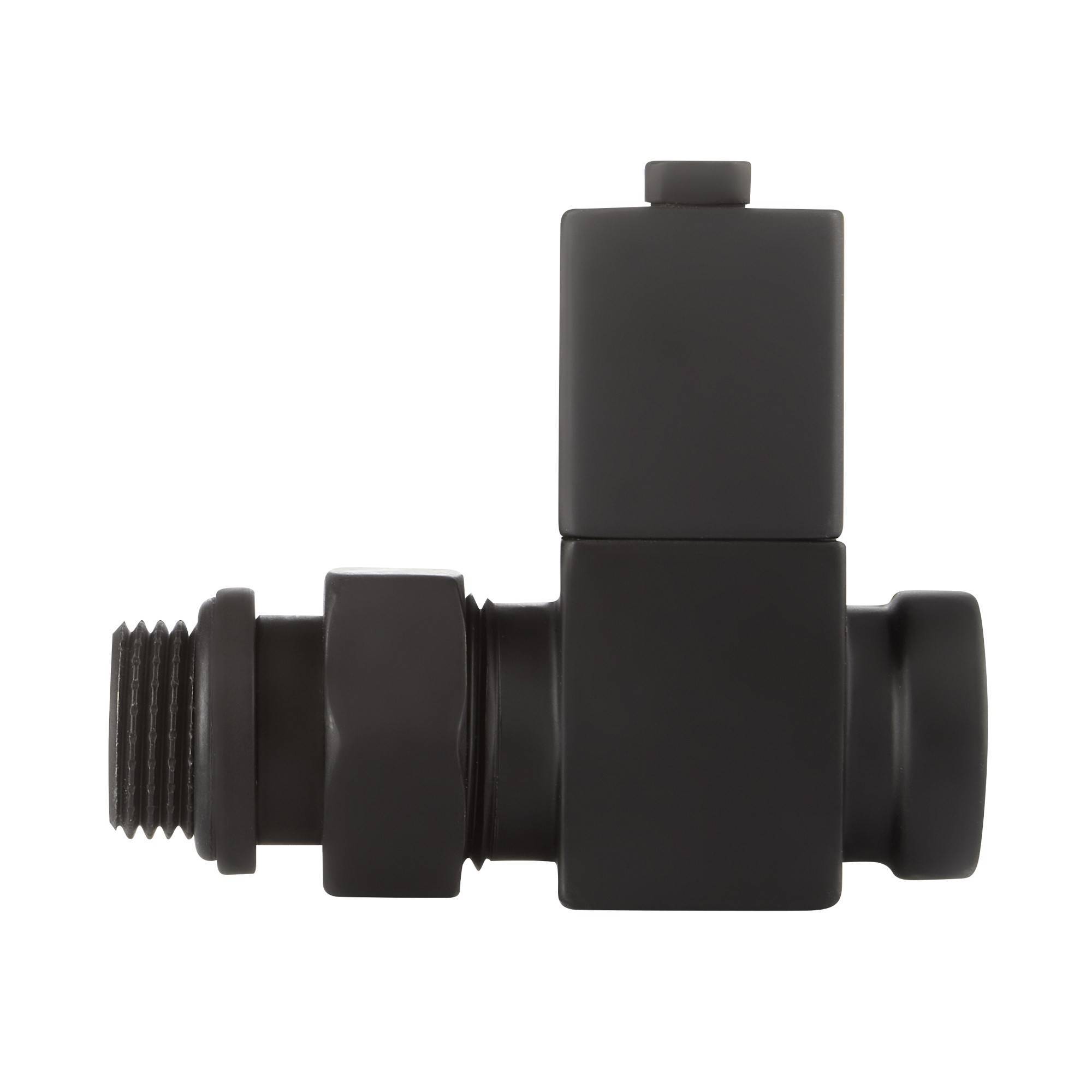 Набор дизайн-вентилей Royal Thermo CUBE прямой 1/2 черный RTE 50.030 BL