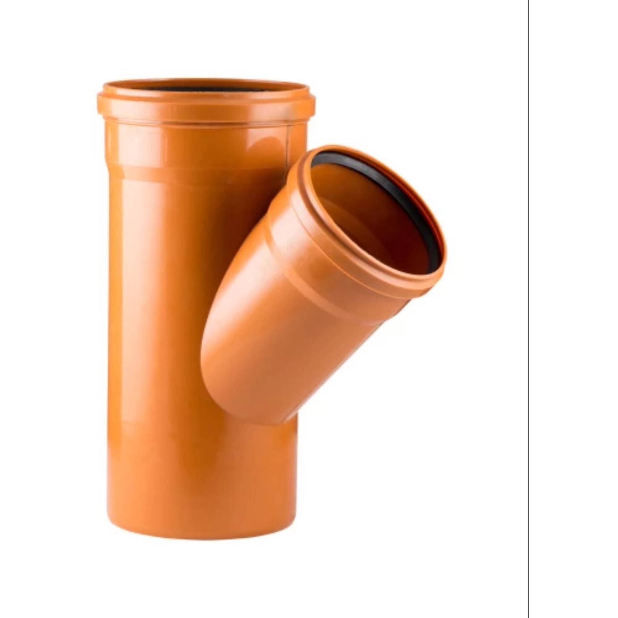 Тройник канализационный РТП Beta Orange 160/110x45° наружный коричневый 1171546