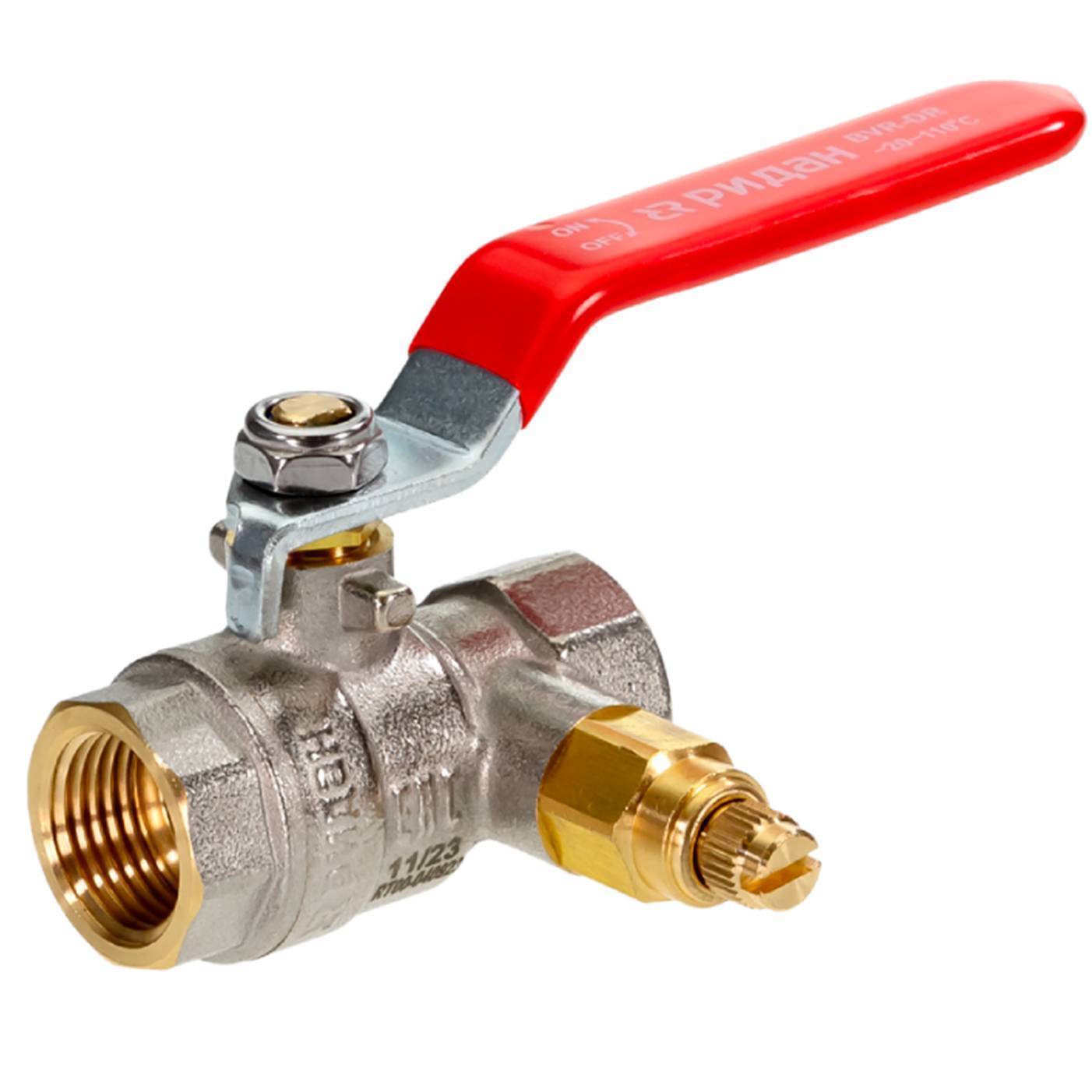 Кран шаровой Ридан BVR-DR DN 20 PN 40 со спускным элементом 1628271