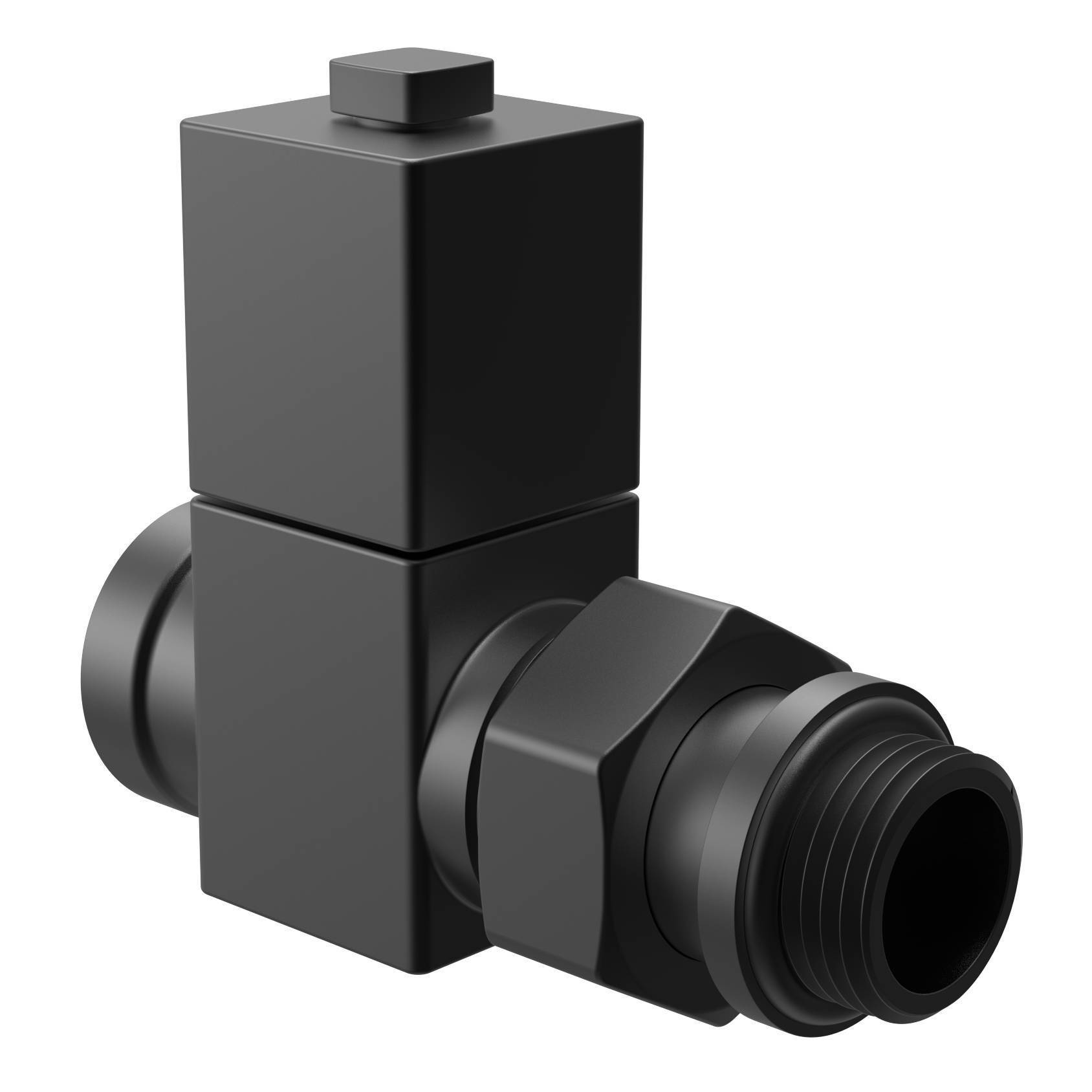 Набор дизайн-вентилей Royal Thermo CUBE прямой 1/2 черный RTE 50.030 BL