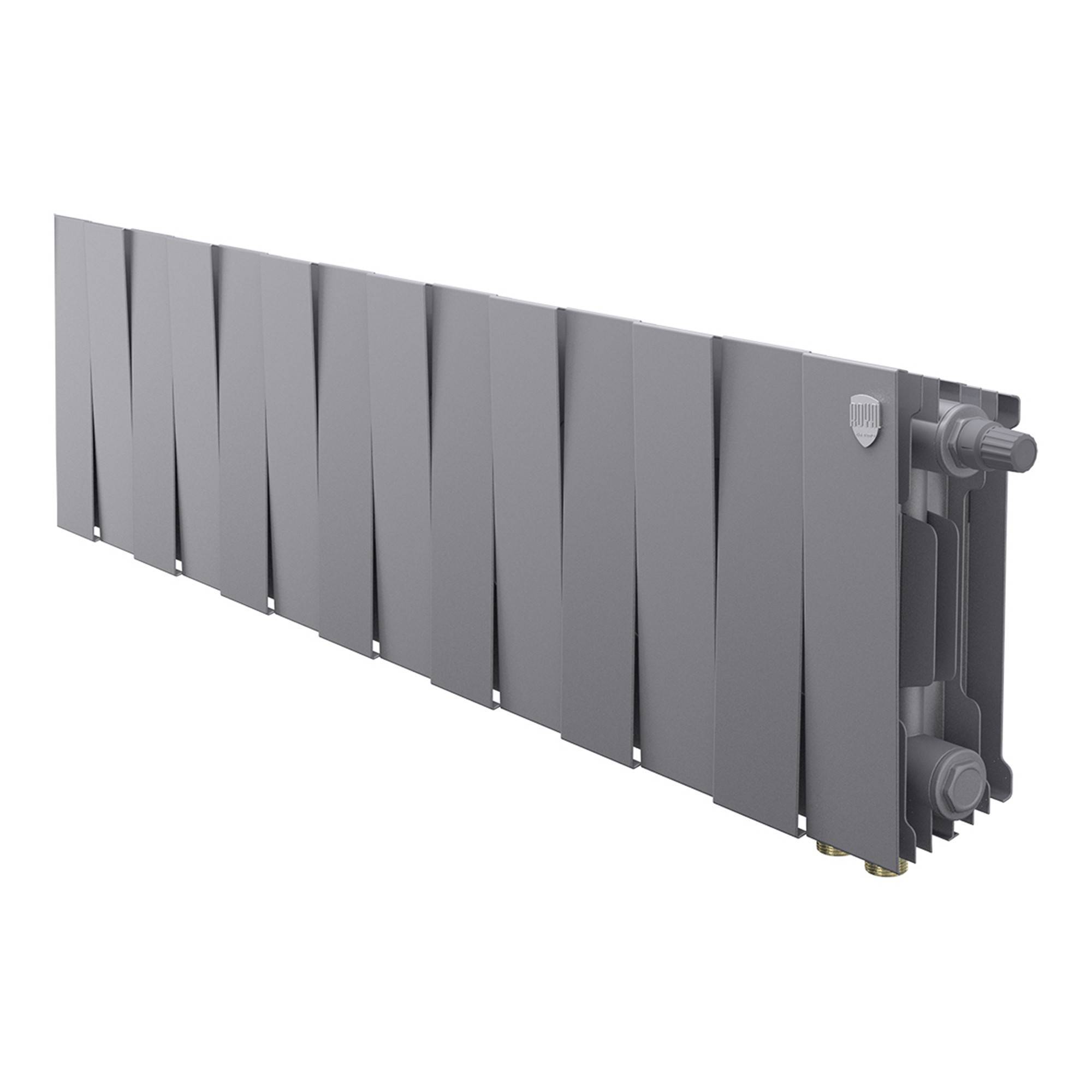 Радиатор биметаллический Royal Thermo PianoForte 200 Silver Satin 14 секц. нижнее подключение VDR80 1506337