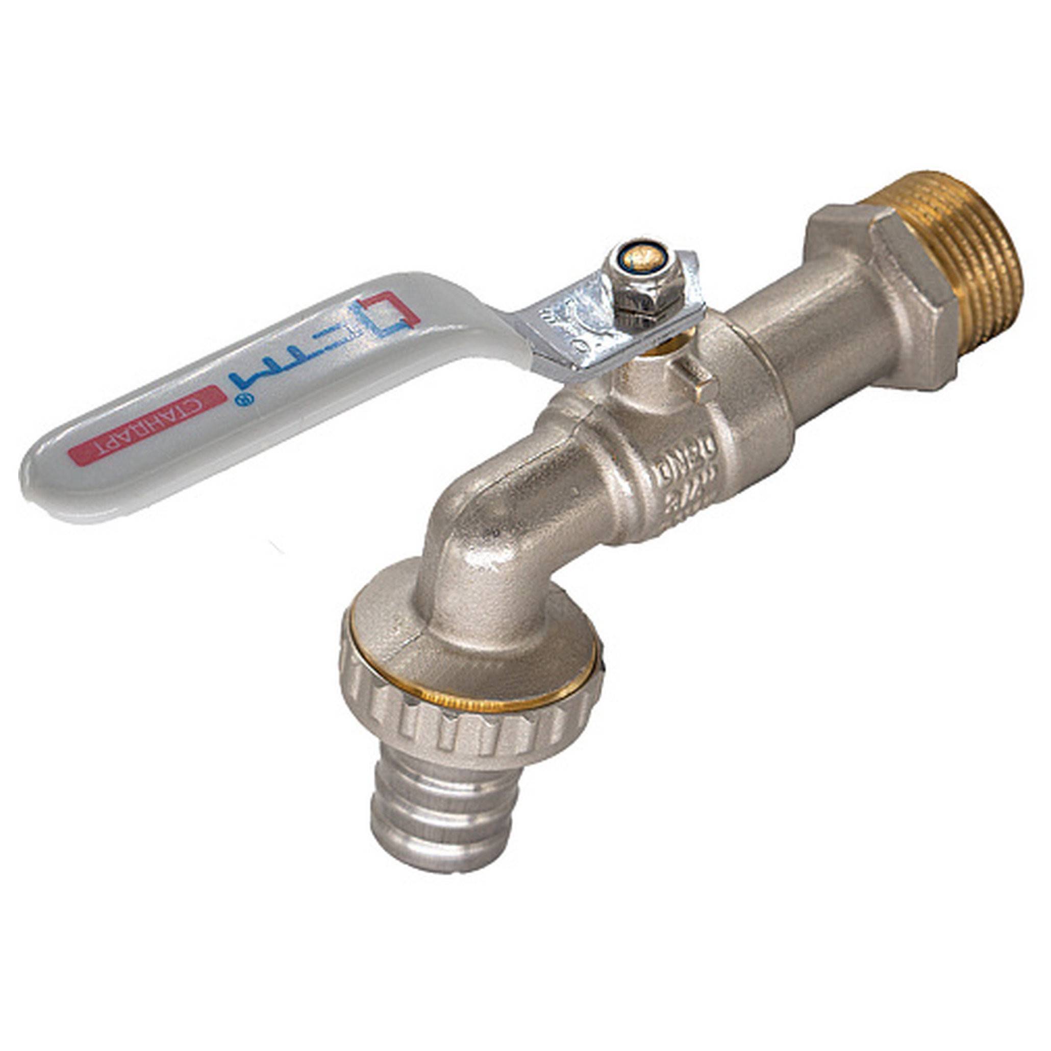 Кран шаровой CTM СТАНДАРТ 1/2 дюйма с накидной гайкой бабочка CWUNB012