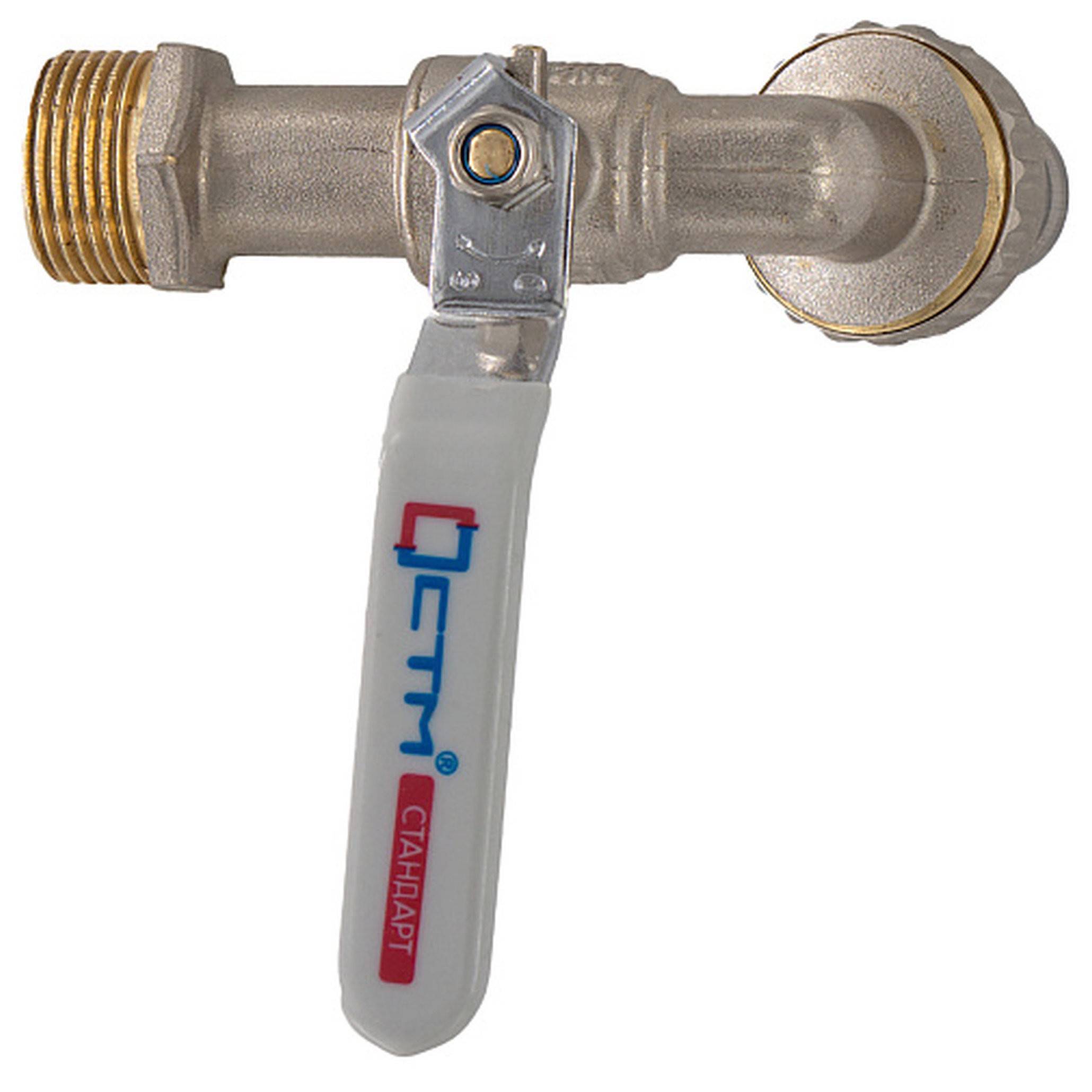 Кран шаровой CTM СТАНДАРТ 1/2 дюйма с накидной гайкой бабочка CWUNB012