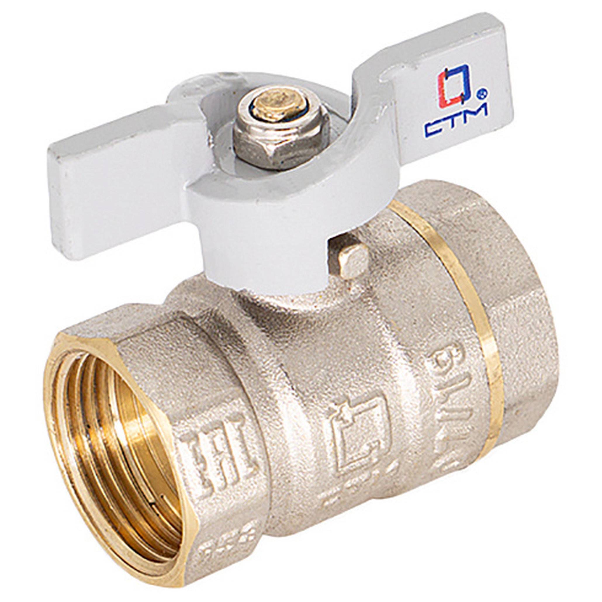 Кран шаровой для воды CTM СТАНДАРТ 1/2 ВР-ВР бабочка CWFFB012