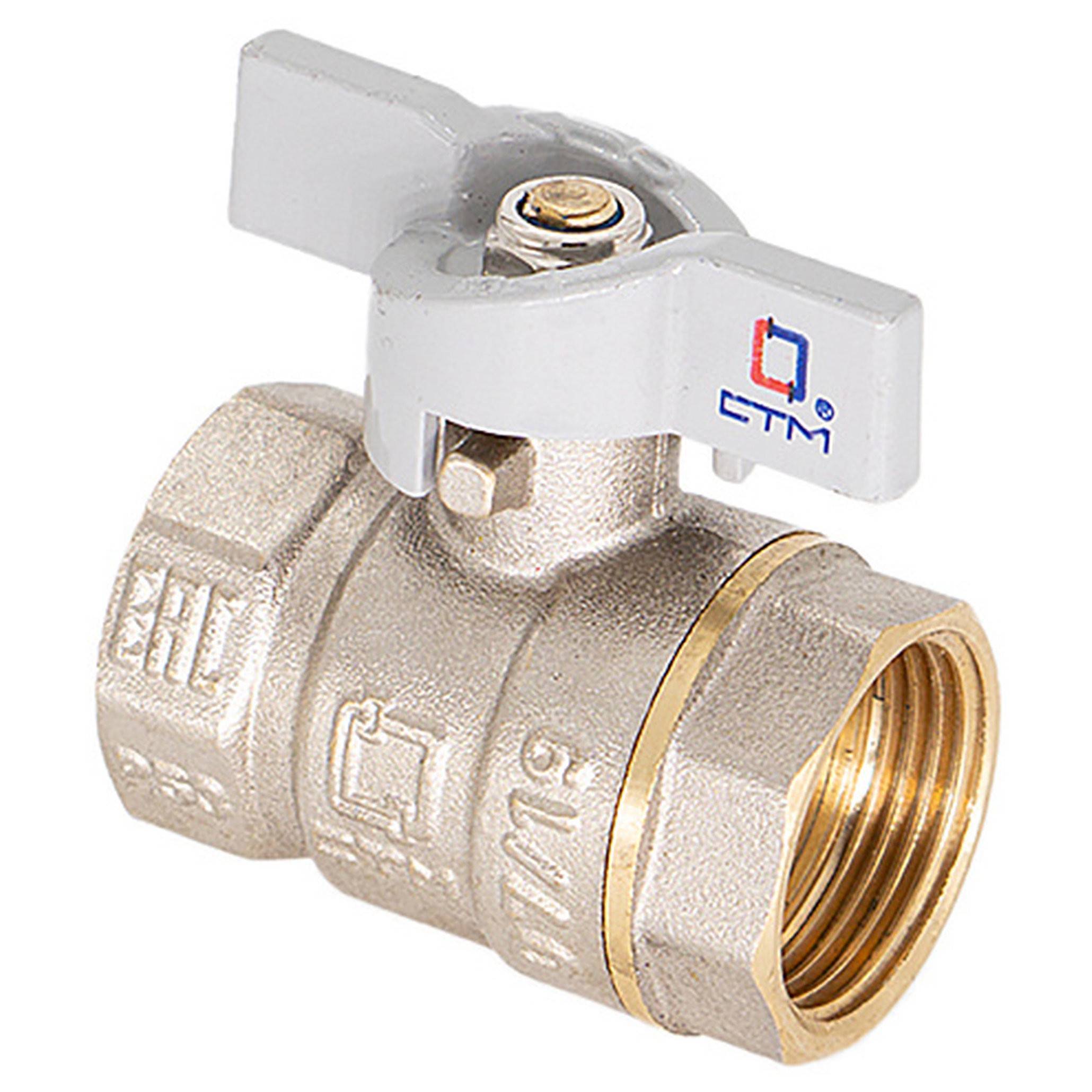 Кран шаровой для воды CTM СТАНДАРТ 1/2 ВР-ВР бабочка CWFFB012