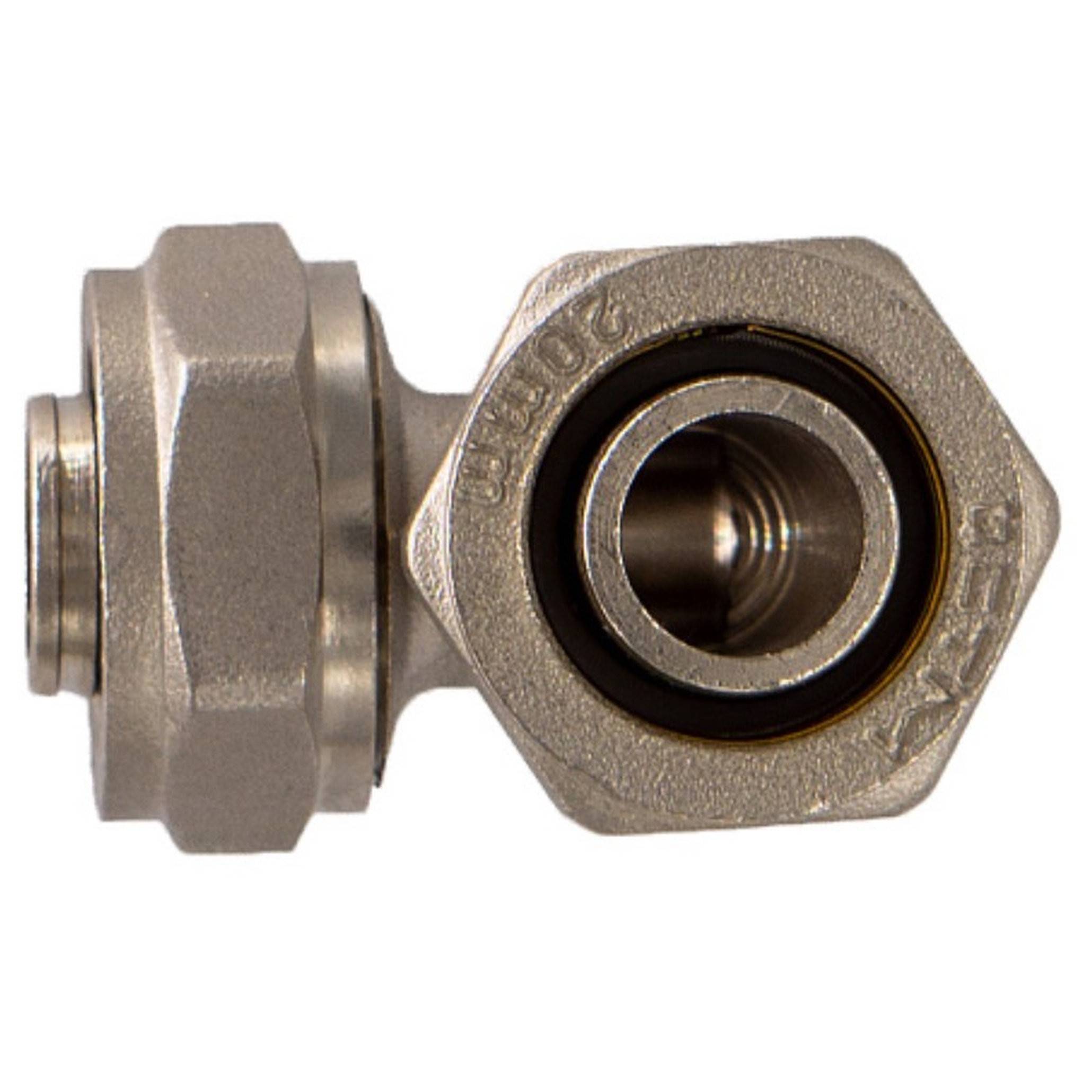 Уголок обжимной CTM для металлопластиковых труб 16х16 мм CLD01616