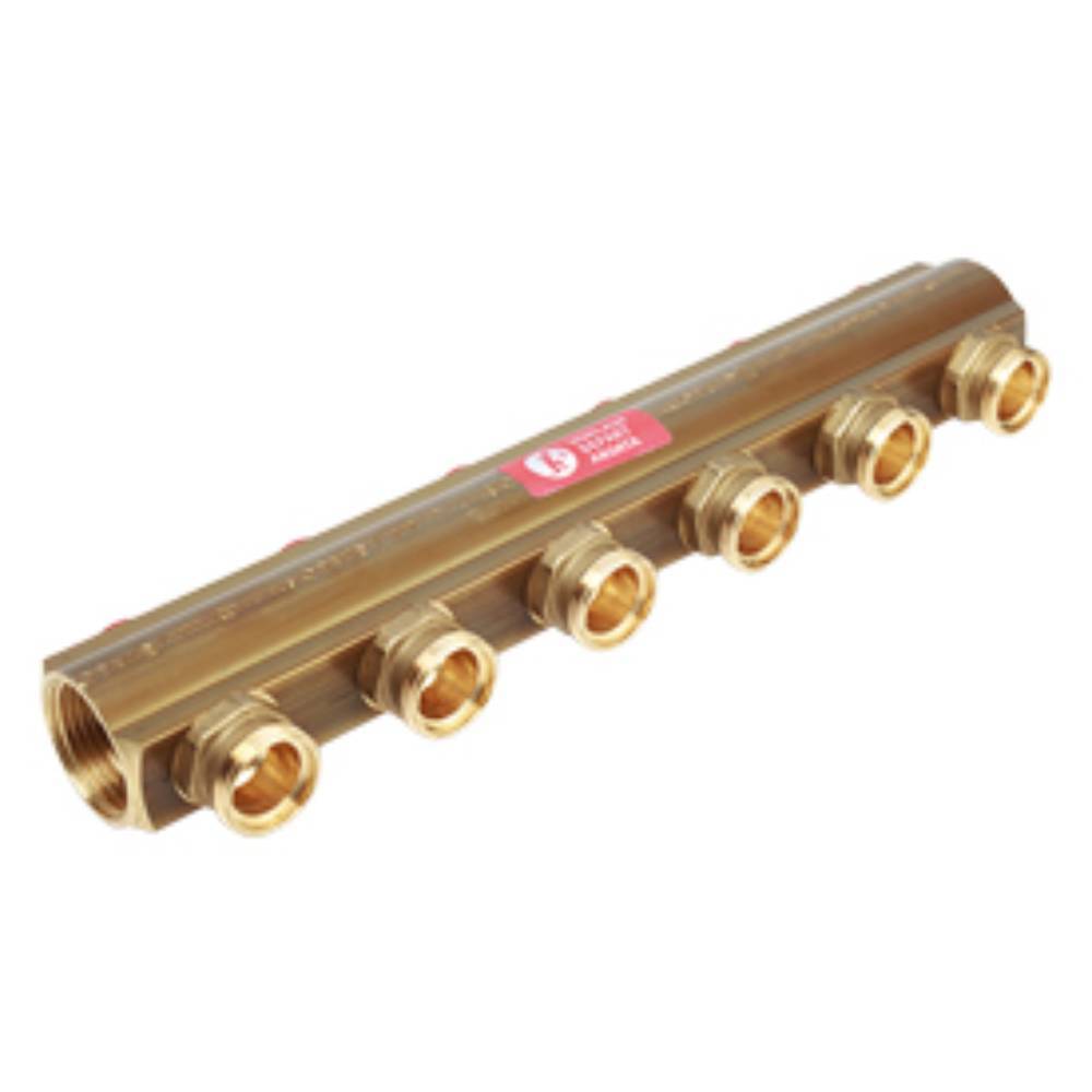 Коллектор Giacomini R553S 1 x 3/4 Евроконус на 9 выходов с отсечными клапанами R553SY049