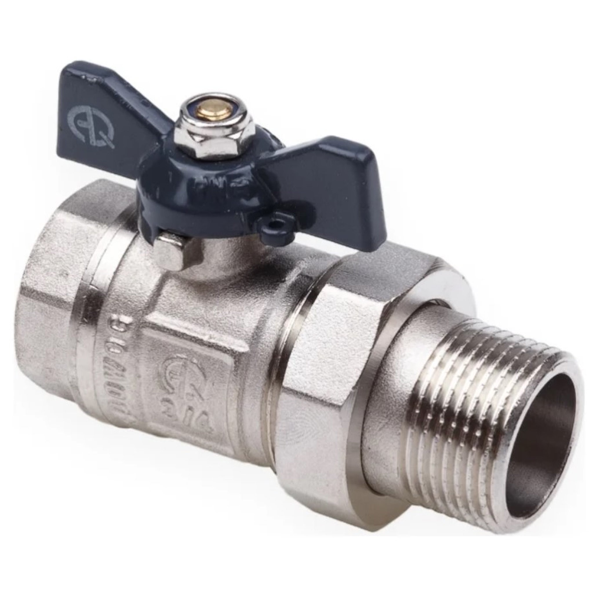 Кран шаровой AQUALINK со сгоном прямой ВН 3/4 бабочка 1593723