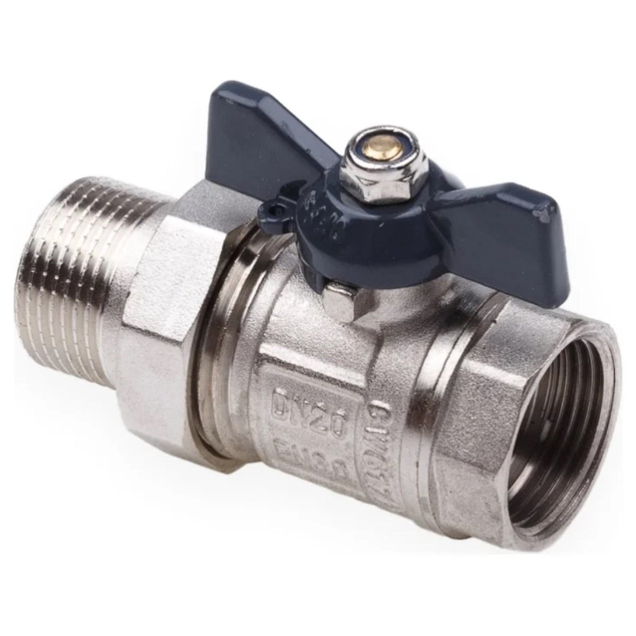 Кран шаровой AQUALINK со сгоном прямой ВН 3/4 бабочка 1593723