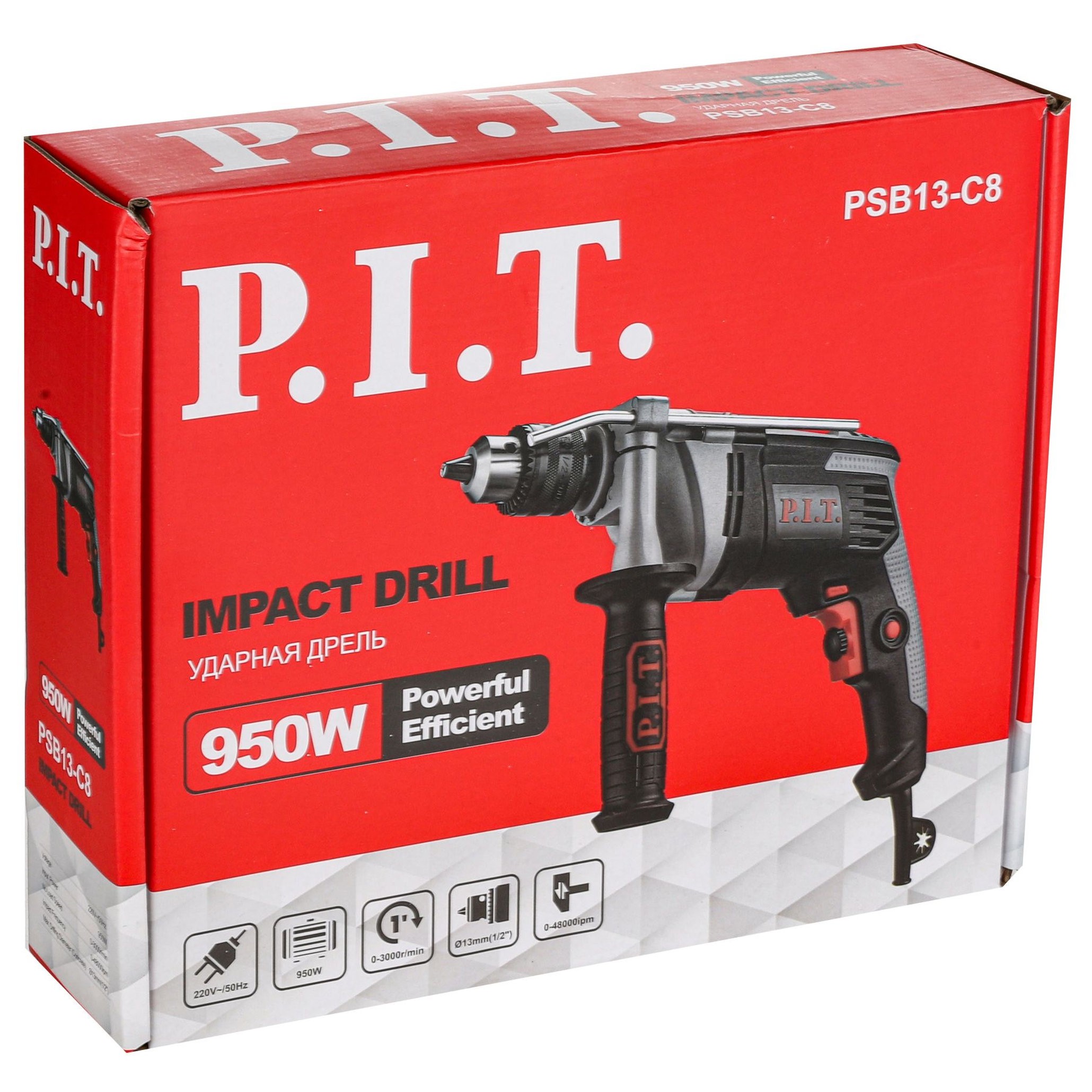 Дрель ударная P.I.T. PSB13-C8 950 Вт