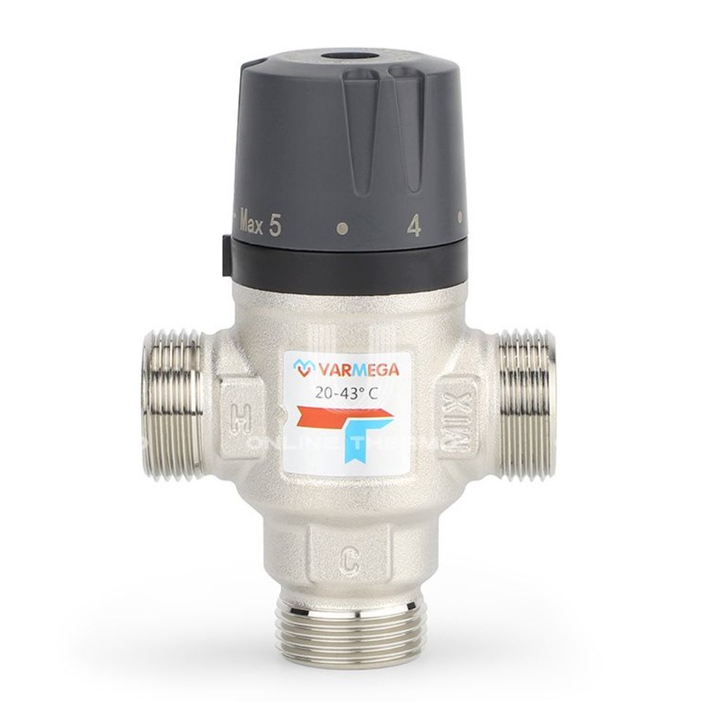 Клапан термосмесительный Varmega 1 НР 20-43 °C Kvs 2.5 боковое смешение VM17503