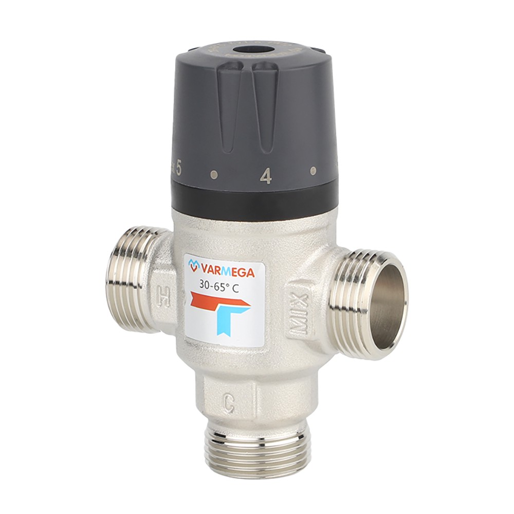 Клапан термосмесительный Varmega 1 НР 30-65 °C Kvs 1.6 боковое смешение VM17203
