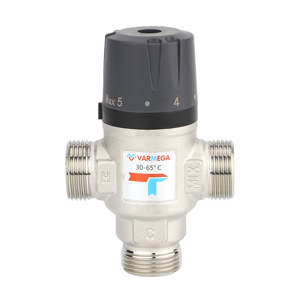 Клапан термосмесительный Varmega 1 НР 30-65 °C Kvs 1.6 боковое смешение VM17203