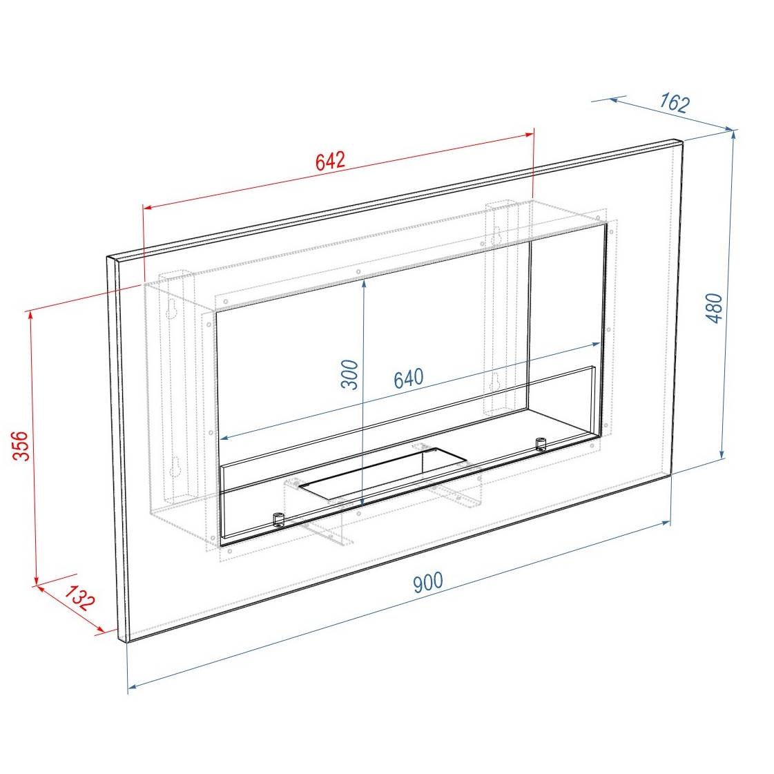 Биокамин Firelight BFP/W-90 с набором керамических камней M черные НС-1708450