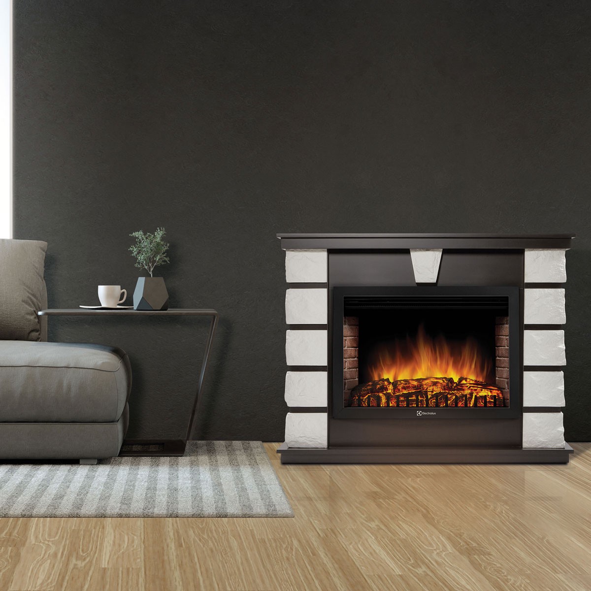 Каминокомплект Electrolux Excalibur 25 камень белый с очагом EFP/P-2520LS N 1721353