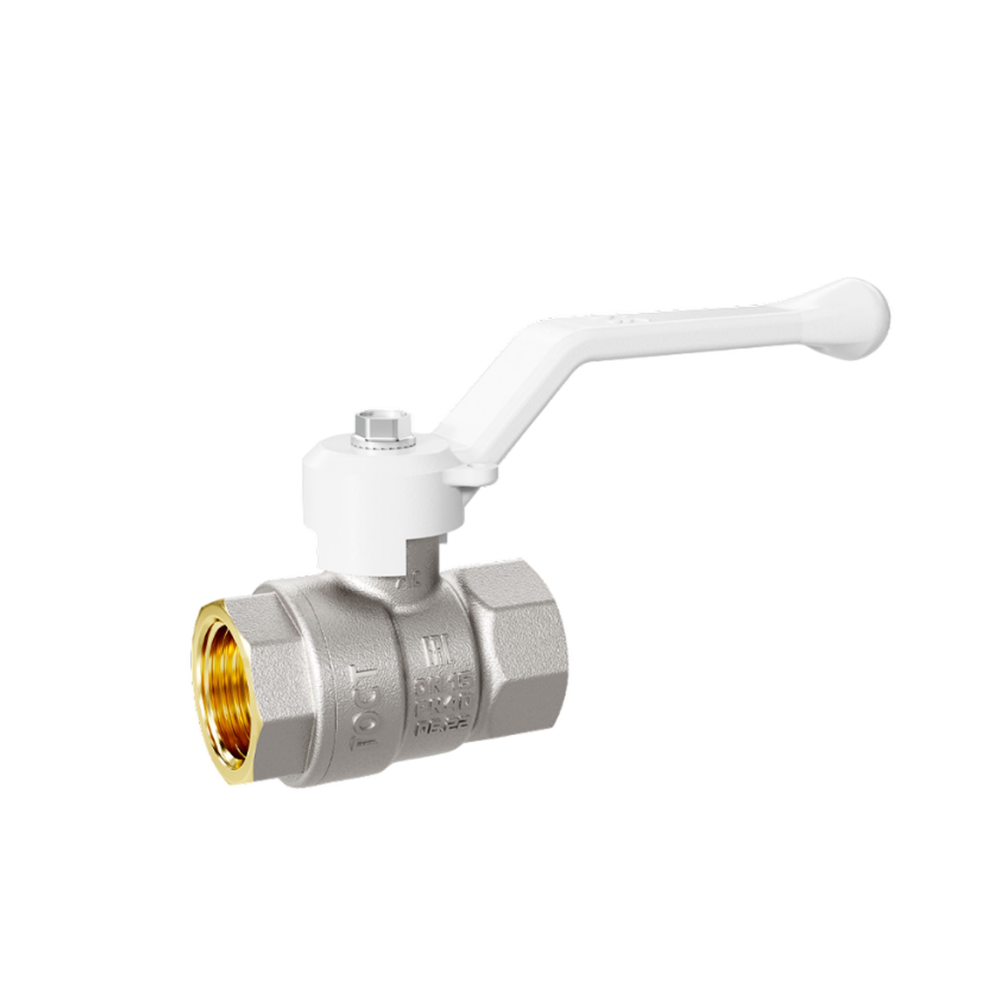 Кран шаровой латунный LD Pride 47.40.В-В.Р Ду 40 Ру 25 вн-вн рычаг белый 47.40.В-В.Р