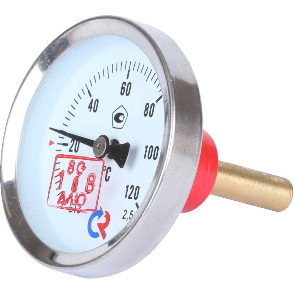 Термометр биметаллический Росма БТ-31.211 63 мм 0-160 °C 1/2 гильза 46 мм БТ-31.211.63.160.1/2.46