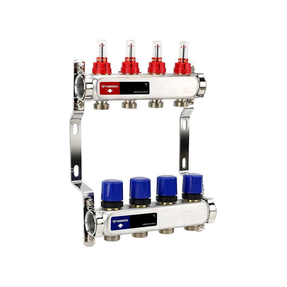 Коллекторная группа Varmega с расходомерами из нержавеющей стали 1 x 3/4 EK 4 контура VM15104