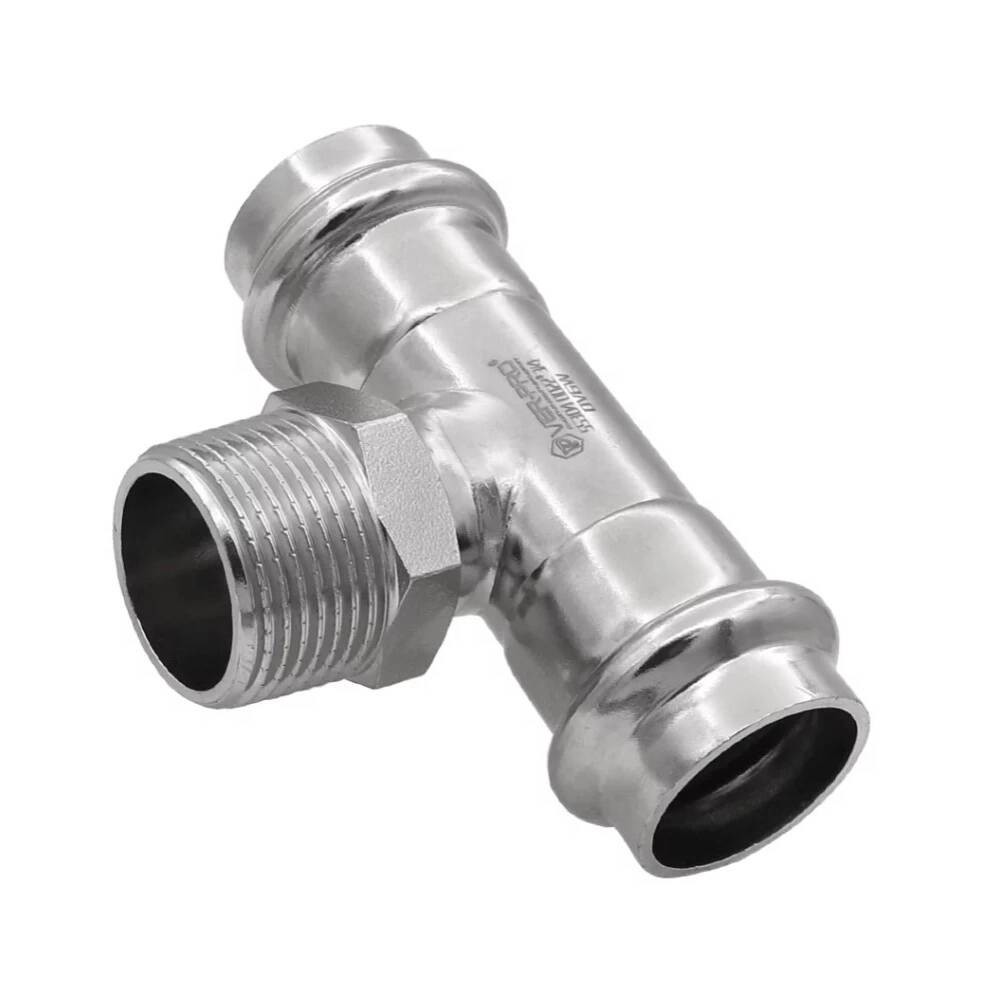 Тройник пресс VIEIR VER-PRO из нержавеющей стали 28х3/4х28 мм нар. р. 1450989