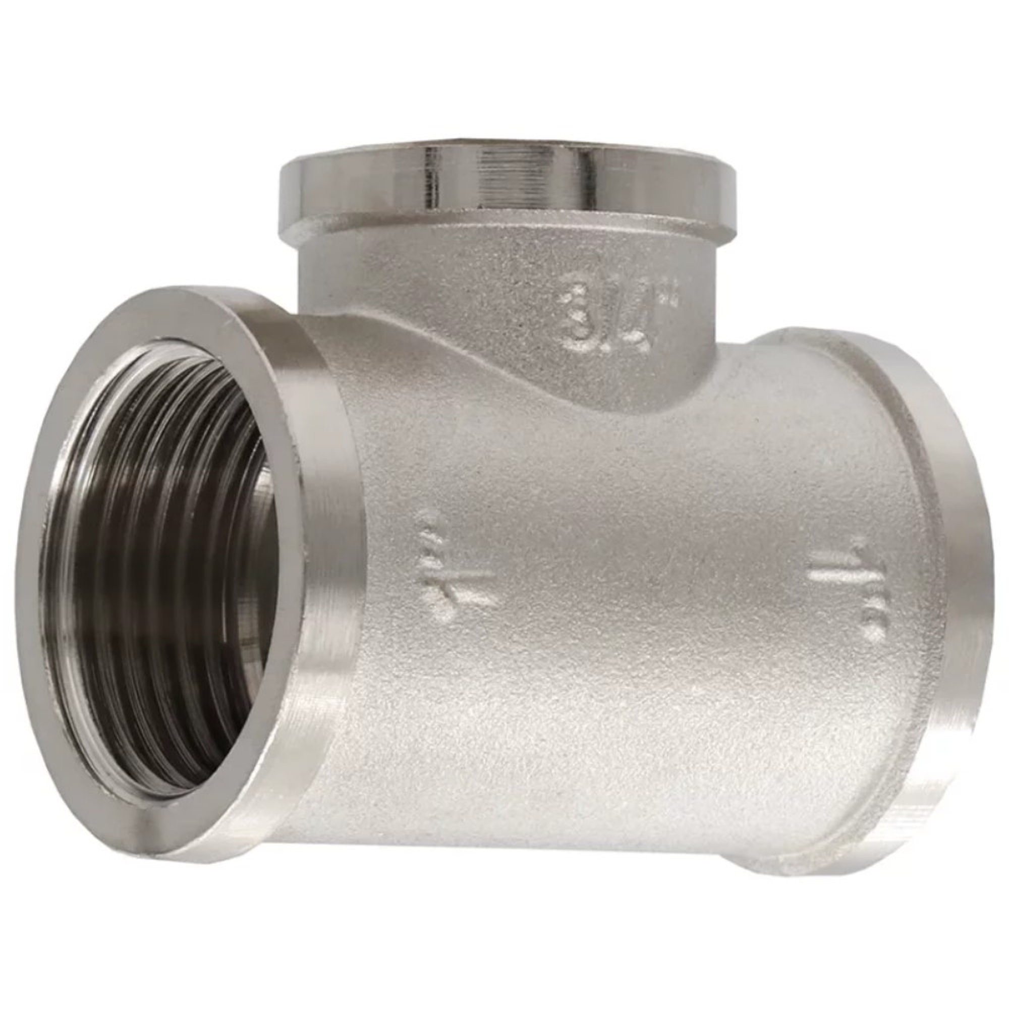 Тройник латунный VIEIR ВВВ 1х3/4х1 никелированный TFN545