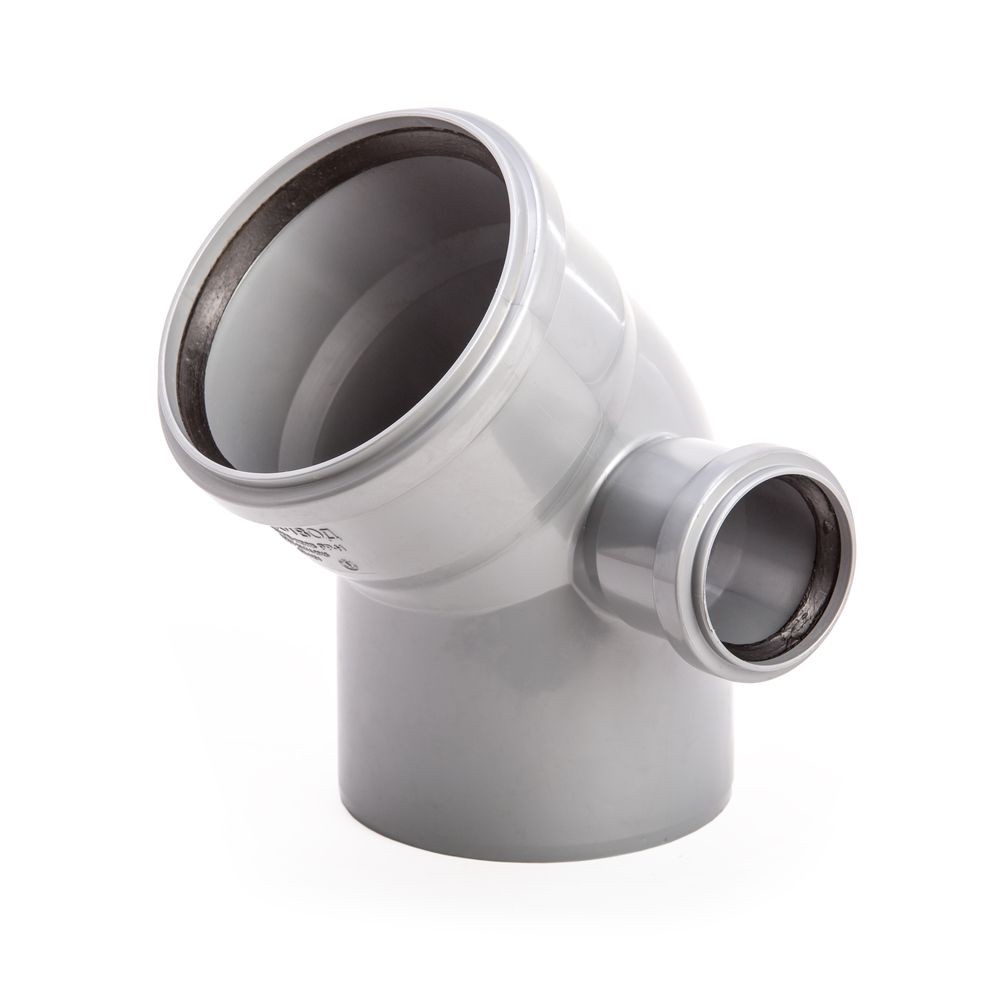 Отвод внутренней канализации Lammin 110х45° с правым выходом 50 мм 1641865