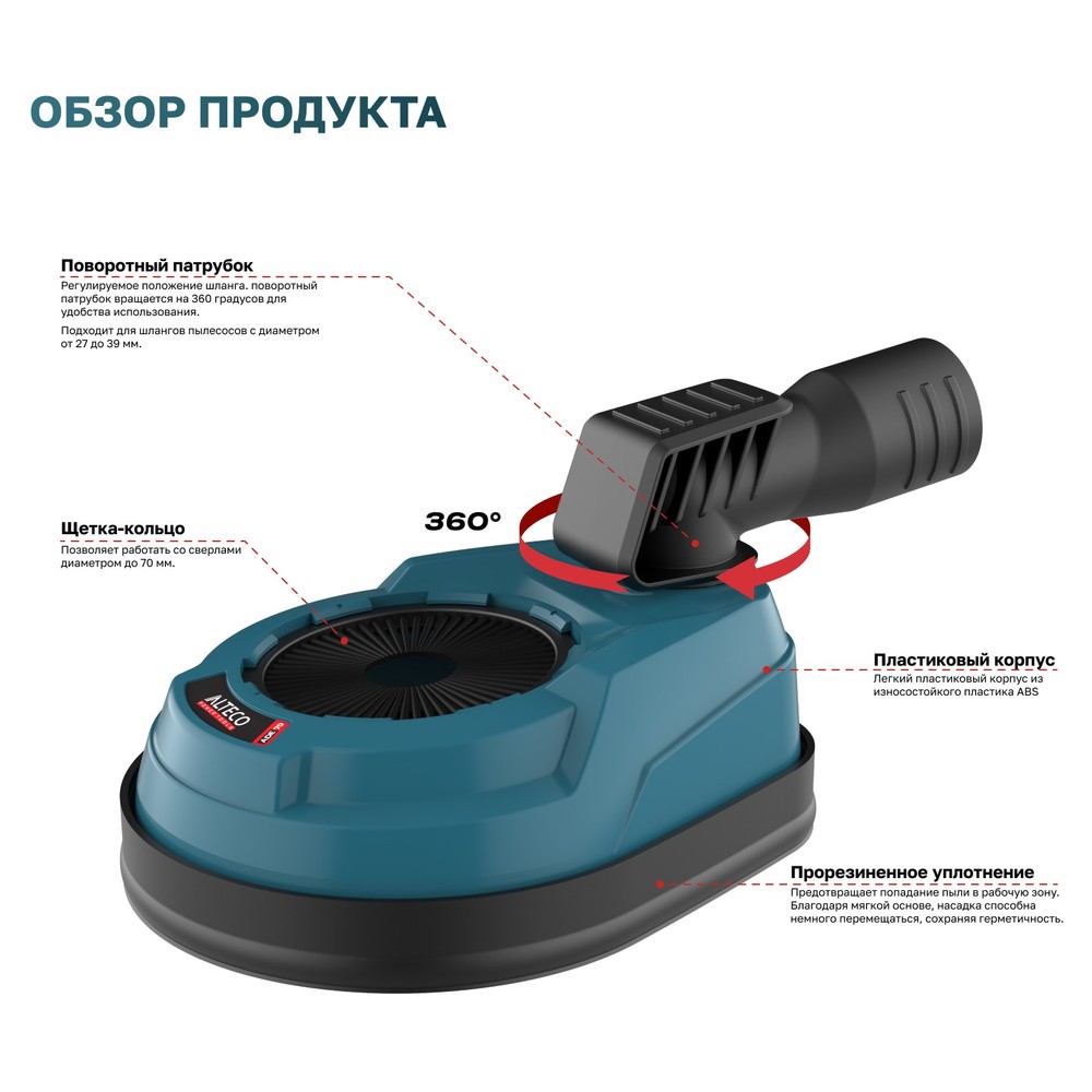 Насадка-пылеуловитель для пылесоса ALTECO ADE 70