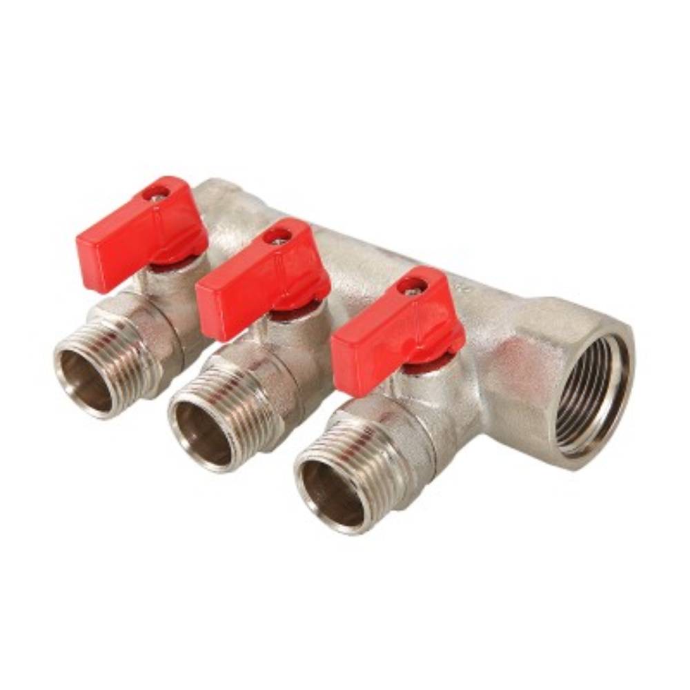 Коллектор с отсекающими кранами Valtec VTc.580.N 3/4x1/2 2 выхода VTc.580.N.0502