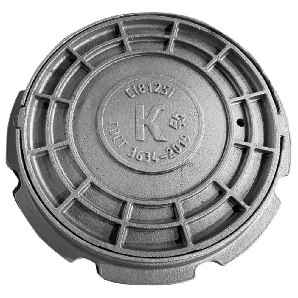 Люк канализационный ДПК средний тип С (В125) чугунный круглый канализация (К) ГОСТ 3634 НС-1733653