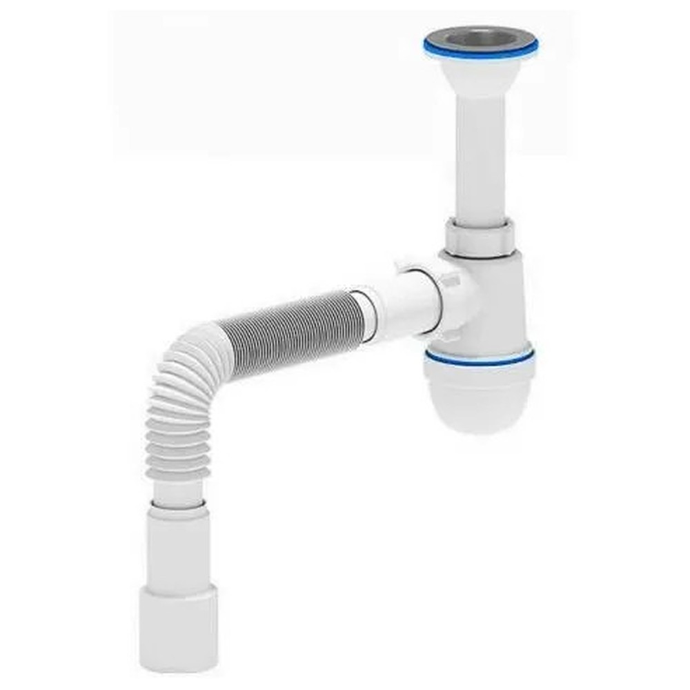 Сифон для мойки и умывальника АНИ пласт C0515 бутылочный 1 1/2х40 мм с гофрой 40х50 мм C0515