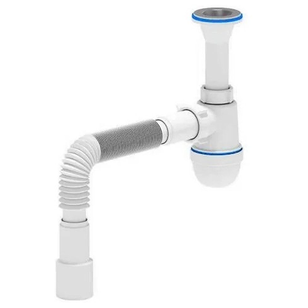 Сифон для мойки и умывальника АНИ пласт C2015 бутылочный 1 1/4х40 мм с гофрой 40х40/50 мм C2015