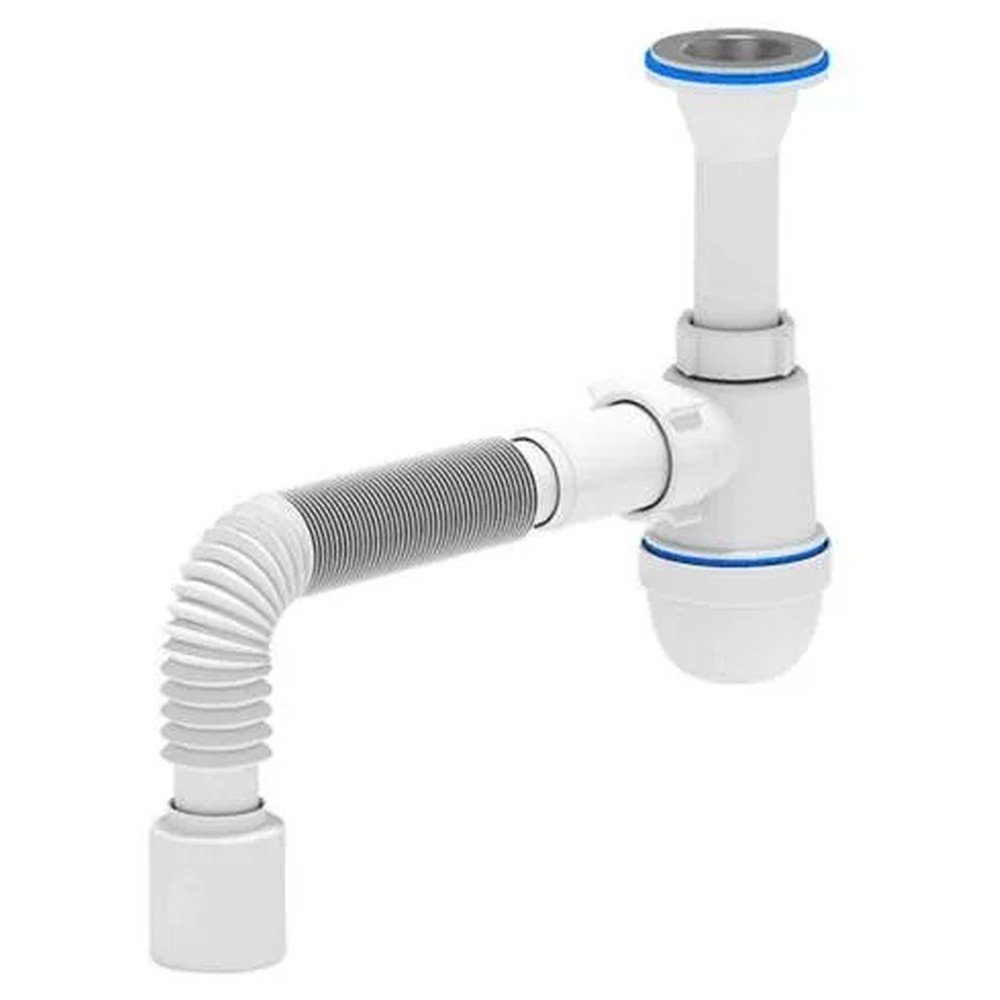 Сифон для мойки и умывальника АНИ пласт C2010 бутылочный 1 1/4х40 мм с гофрой 40х50 мм C2010