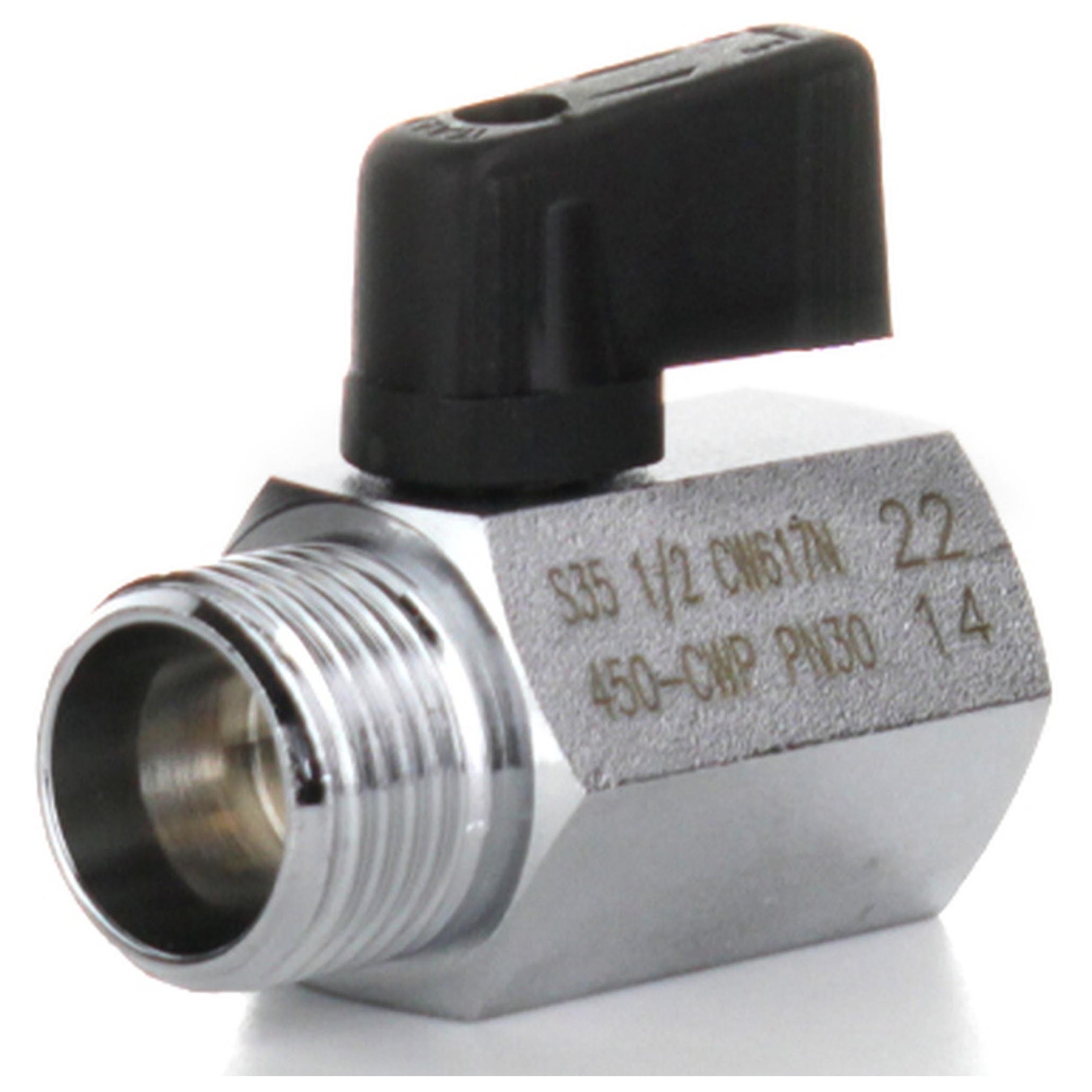 Кран шаровой Elsen MINI PN40 полнопроходной прямой 1/2 ВН бабочка EV01.1212