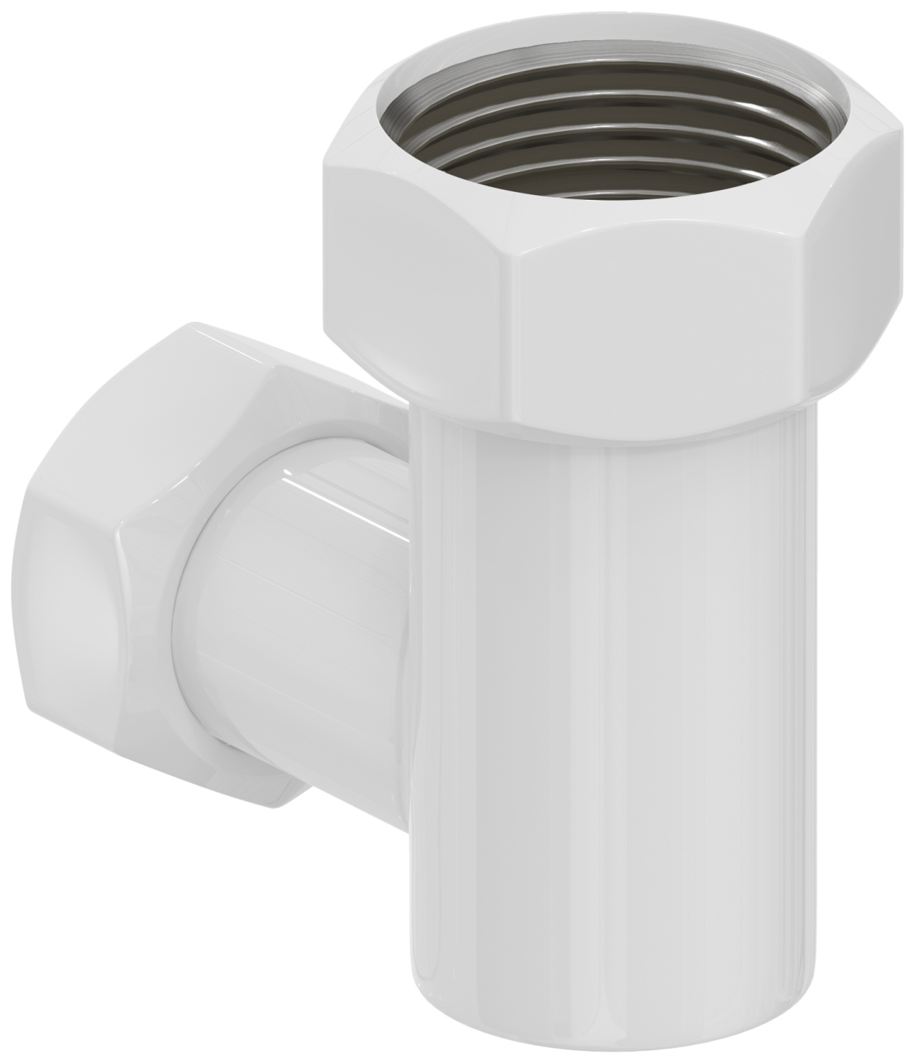 Уголок переходной Стилье G 1 НГ - G 3/4 НГ белый глянцевый 122001-1034