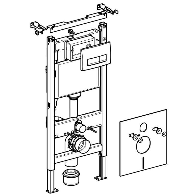 Система инсталляции для унитаза Geberit Duofix 112 см с бачком Delta 12 см и клавишей Delta21 белая 458.122.11.1
