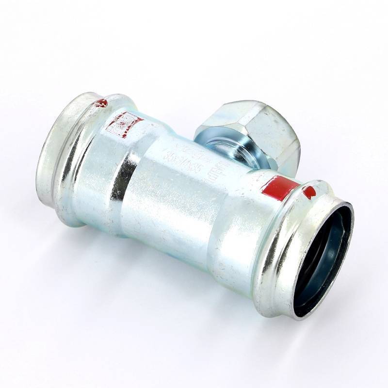 Тройник пресс-ВР оцинкованная сталь Viega Prestabo 35х3/4х35 мм 558949