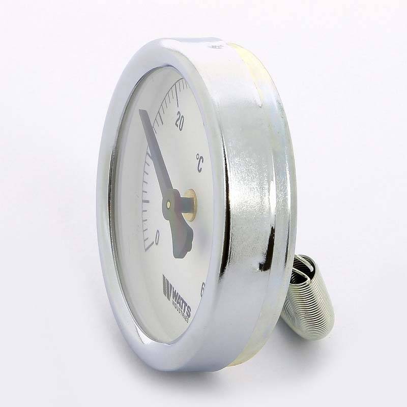 Термометр биметаллический накладной Watts F+R801 TCM 63 мм 0-60 °C с пружиной 10006445