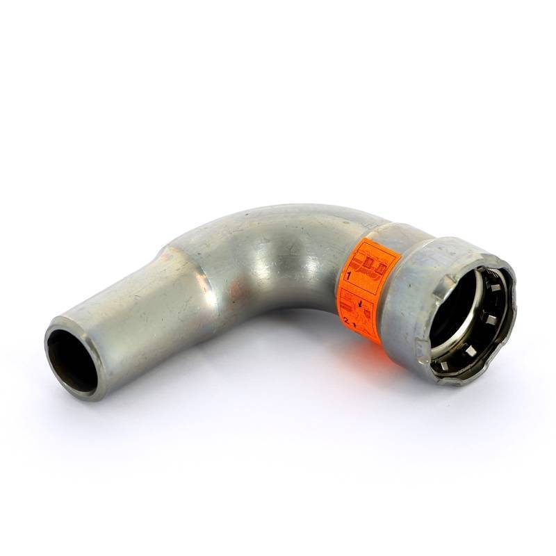 Отвод однораструбный 90° Viega Megapress пресс оцинкованная сталь 1/2 694630