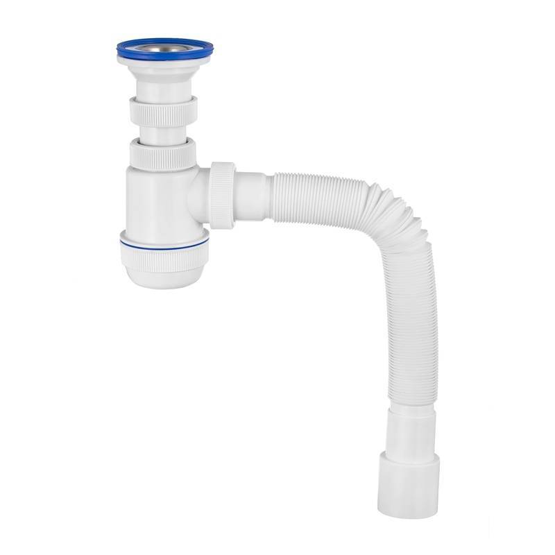 Сифон для раковины Wirquin Мини Элит 1 1/2 x 40 мм чашка 63 мм с гофротрубой 800 мм 30986780