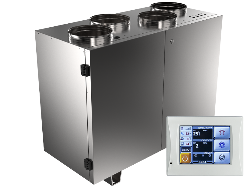 Приточно-вытяжная установка SHUFT UniMAX-P 2200VER EC с электронагревателем НС-1079873