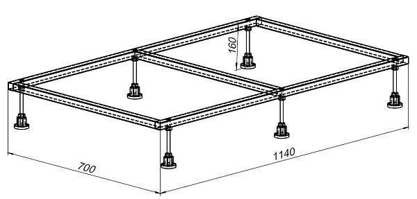 Каркас для поддона Allen Brau 114х70х16 см 8.00003