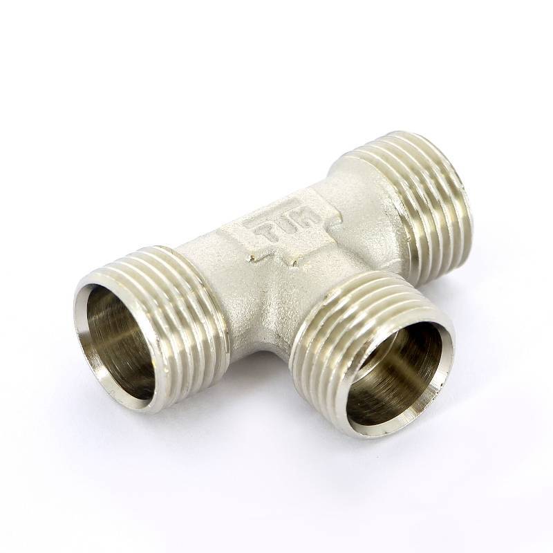 Тройник с наружной резьбой Tiemme 1/2х16х1/2 конусный никелированный 1640004