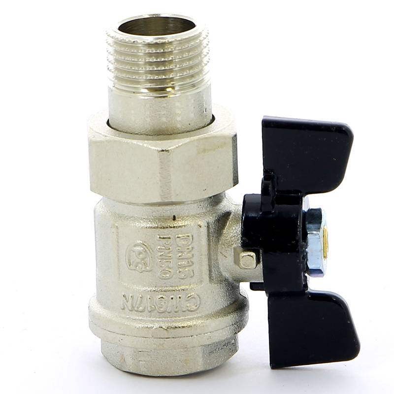 Кран шаровой Bugatti New Jersey 1/2 НВ с разъемным соединением бабочка 09220004