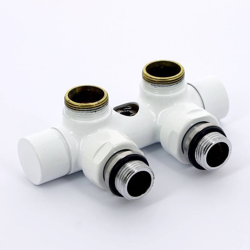 Узел ручной угловой Carlo Poletti с запорным клапаном белый V48100EE