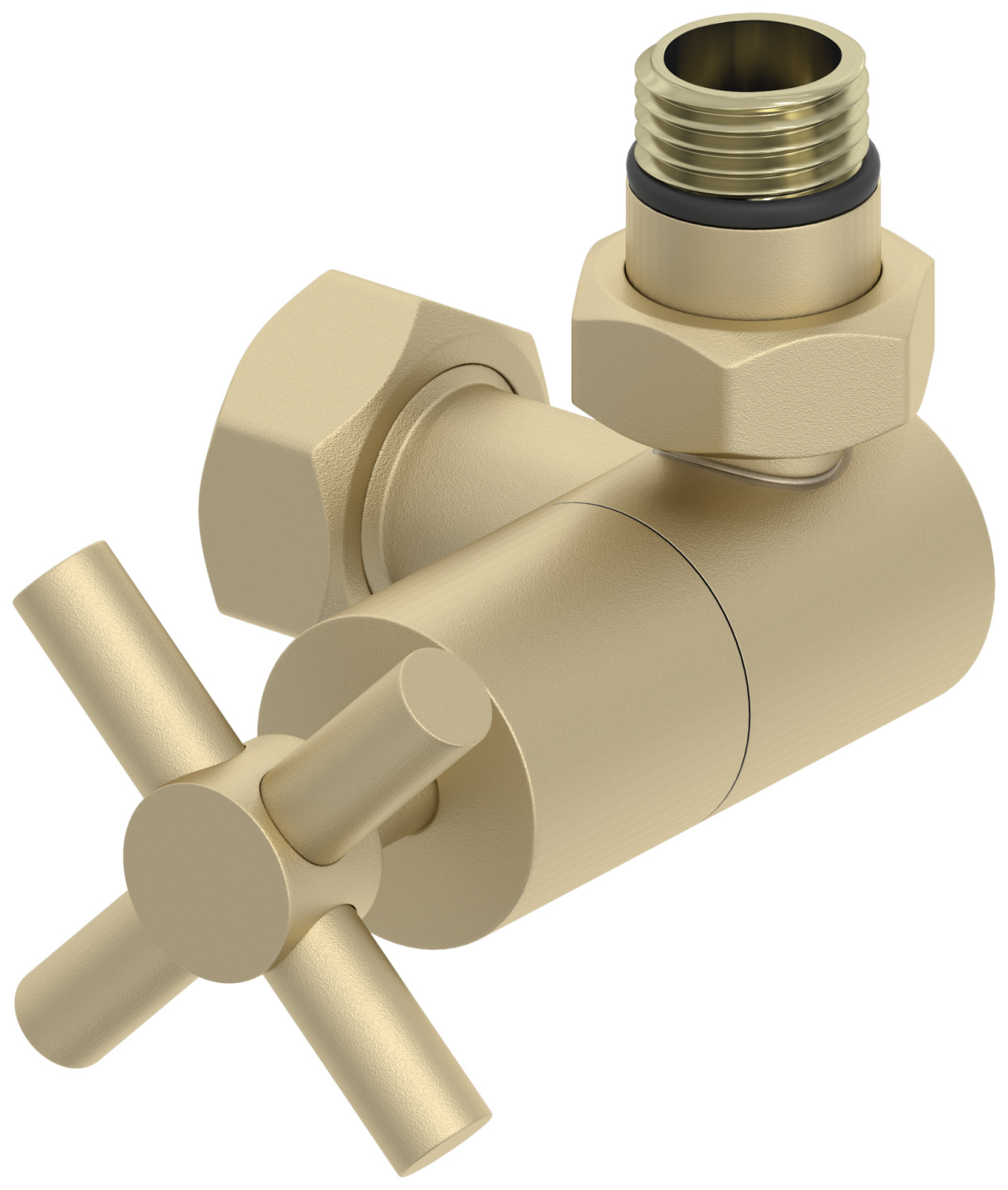 Вентиль регулировки температуры Сунержа 3D правый крест G 1/2 x G 3/4 шампань матовая 022-1411-1234