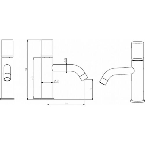 Смеситель для раковины высокий Boheme Stick ручка белый мрамор белый матовый 121-W-MR-W