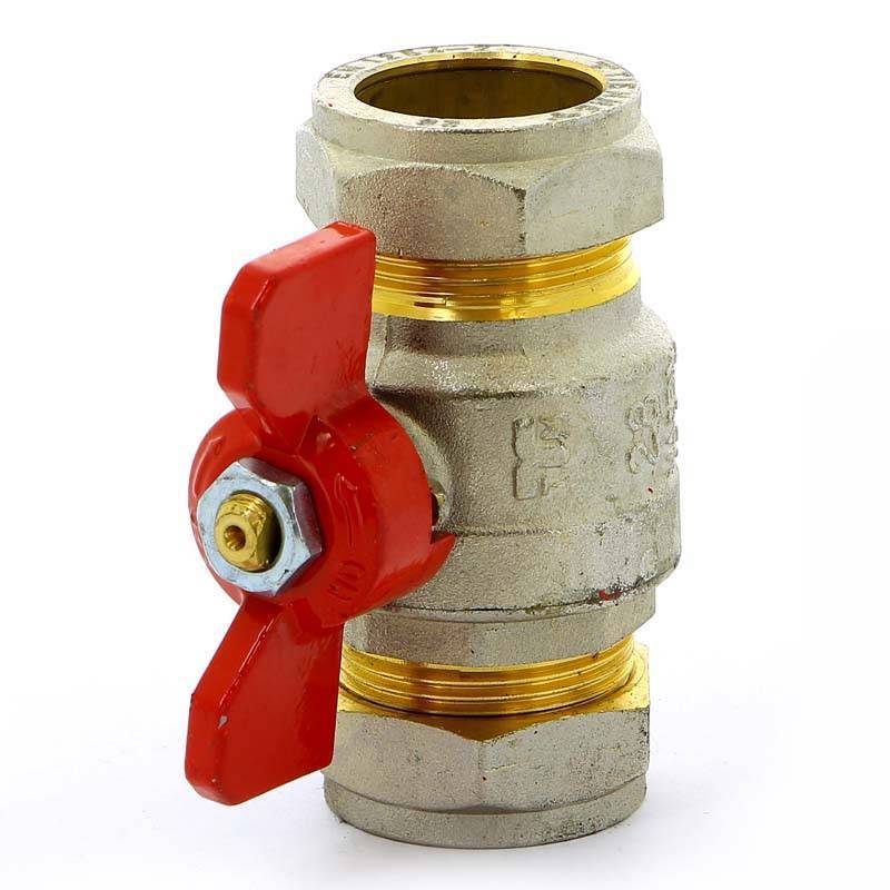 Кран шаровый обжимной Tiemme 2140 28 мм с бабочкой 2140007