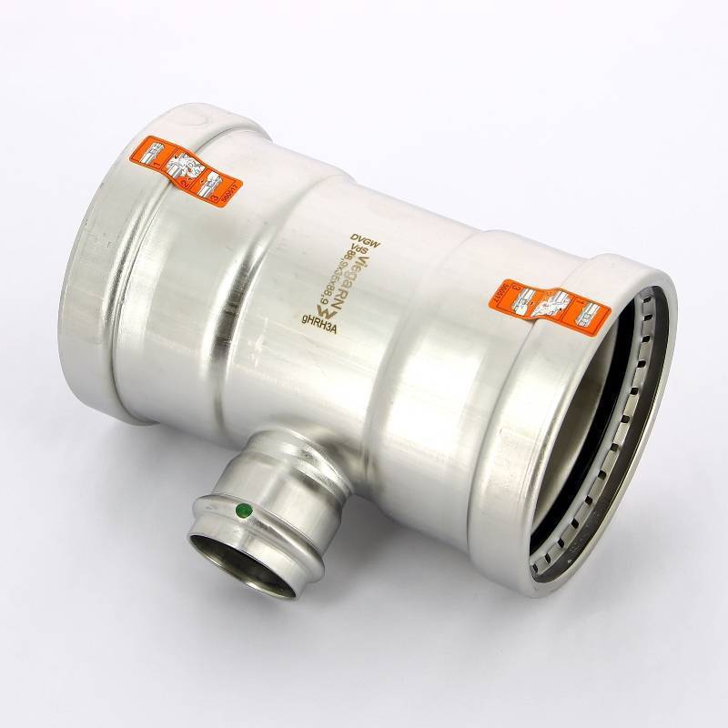 Тройник пресс нержавеющая сталь Viega Sanpress Inox XL 88.9х35х88.9 мм 483067