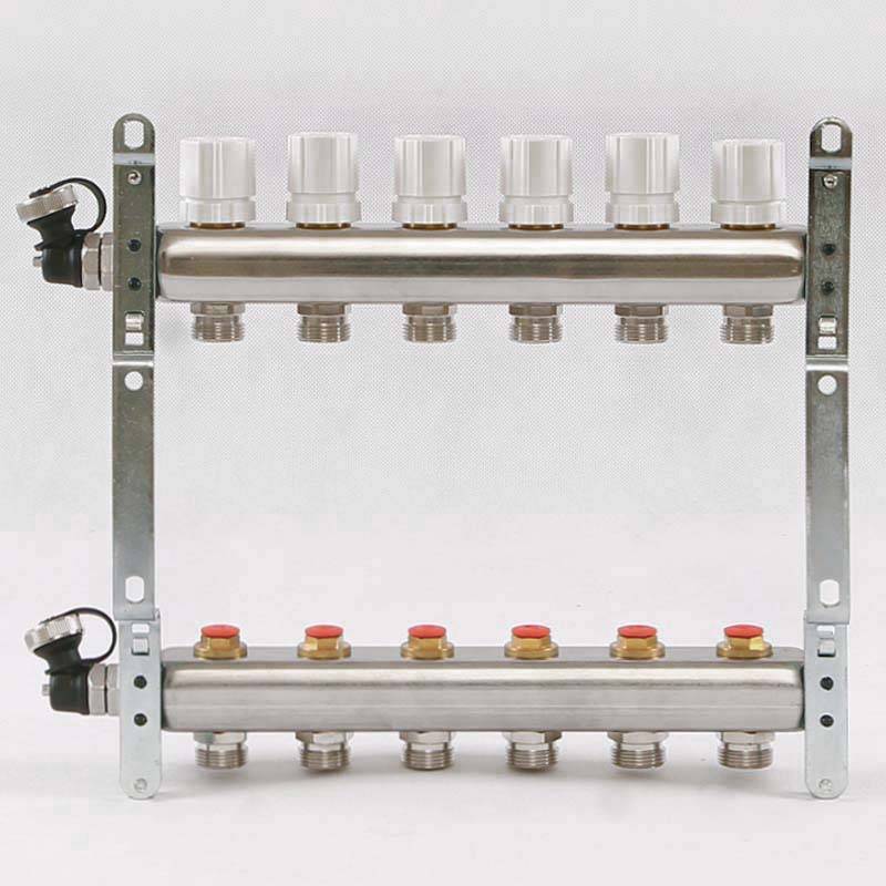 Коллекторная группа из нержавеющей стали Uni-Fitt 315S с регулировочными и термостатическими вентилями 1 x 3/4 EK 6 выходов 451I4306