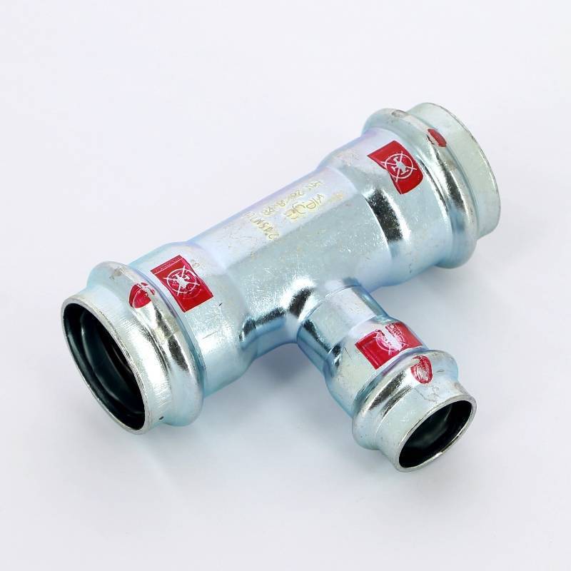 Тройник пресс Viega Prestabo оцинкованная сталь 28х18х28 мм 558727